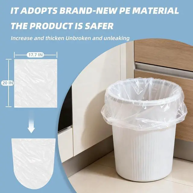 Alt view image 5 of 5 - 4 Gallon Trash Bags, 15 Liter Small Garbage Bags, 105 Count, Unscented Wastebasket Liners for Bathroom, Kitchen, Bedroom, Home Office, Mini Trash Can Bags, Little Trash Bags, Camping Toilet Bags