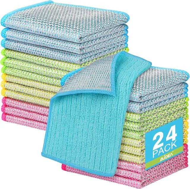 Main image of AIDEA Non Scratch Wire Dishcloth 24PK, Dish Cloths for Washing Dishes 7"×8"