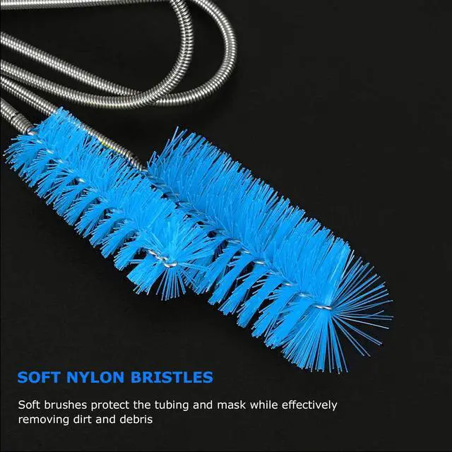 Alt view image 3 of 5 - CPAP Tube Cleaning Brush-7 Feet Flexible + 7 Inches Handy Stainless Steel Wire Bristle Brush- Fits for Standard 22mm Diameter Tubing (Blue)