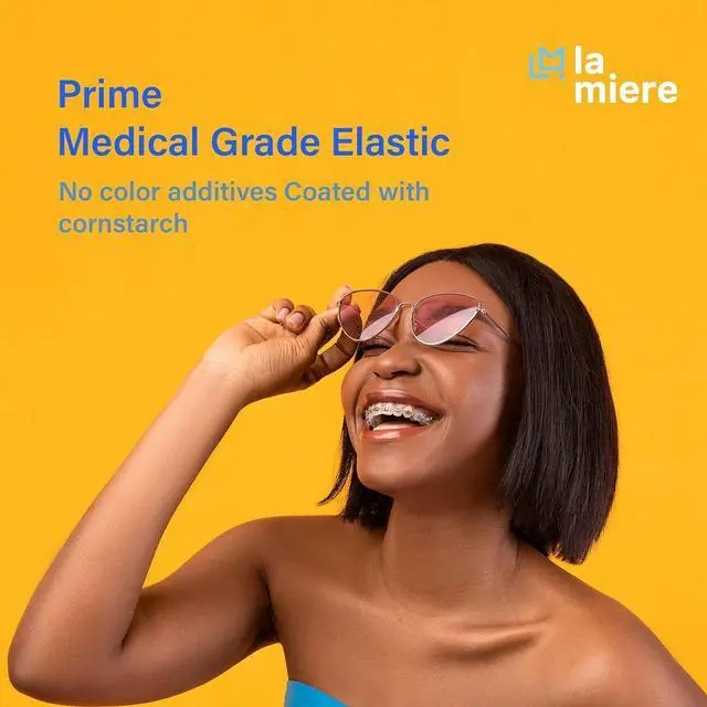 Alt view image 2 of 4 - LA MIERE 400 pack Orthodontic Elastics Dental Rubber Bands Intraoral Elastic Bands (Medium, 5 Oz, 3/16'' (4.8mm))