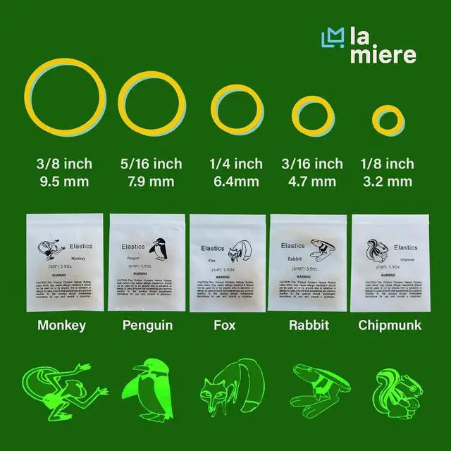 Alt view image 4 of 4 - LA MIERE 400 pack Orthodontic Elastics Dental Rubber Bands Intraoral Elastic Bands (Medium, 5 Oz, 3/16'' (4.8mm))