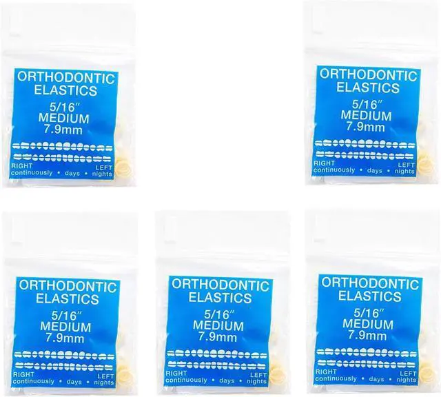 Main image of JMU Orthodontic Elastics 5/16 Medium, 500 Pack Dental Rubber Bands Latex
