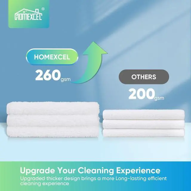 Alt view image 4 of 7 - HOMEXCEL White Microfiber Cleaning Cloth, Microfiber Towels for Car,12 PK