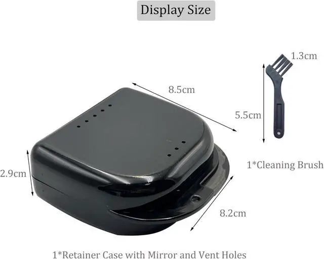 Alt view image 2 of 3 - Oral Care Disassembly Kit/7pcs Including 1 Retainer Case with Mirror and Vent Holes | 1 Aligner Remover Tool | 4 Elastic Rubber Bands Placers | 1 Cleaning Brush (Black)