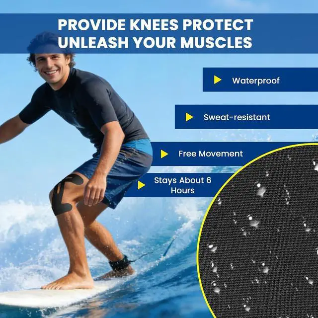 Alt view image 5 of 6 - Kinesiology Tape for Knees - 10 PCS Knee Tape for Knee Support