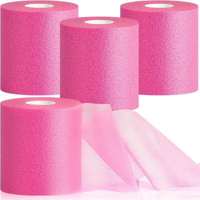 Main image of 3rd Gen Hot Pink Pre Wrap, 4 Pack Prewrap Athletic Tape for Hair