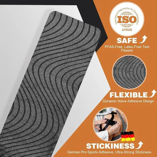Alt view image 2 of 7 - TEAWOO Precut Kinesiology Tape for Elbow, 24Pcs, Waterproof Breathable Athletic Tape, Enhanced Adhesion & Elasticity, Elbow Pain Relief Support for Sports & Daily Use
