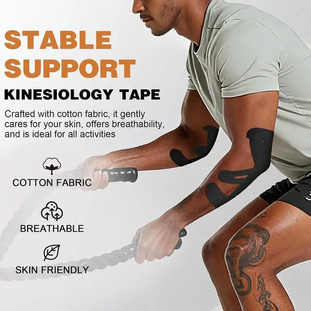 Alt view image 3 of 7 - TEAWOO Precut Kinesiology Tape for Elbow, 24Pcs, Waterproof Breathable Athletic Tape, Enhanced Adhesion & Elasticity, Elbow Pain Relief Support for Sports & Daily Use