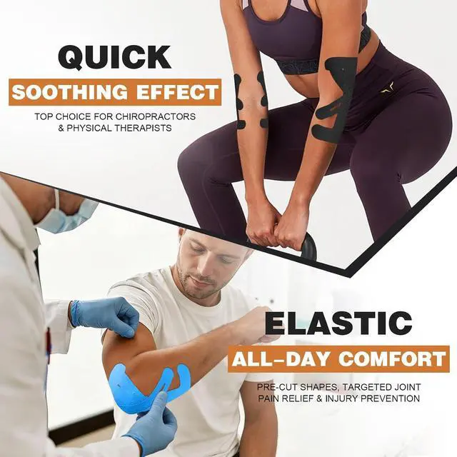 Alt view image 5 of 7 - TEAWOO Precut Kinesiology Tape for Elbow, 24Pcs, Waterproof Breathable Athletic Tape, Enhanced Adhesion & Elasticity, Elbow Pain Relief Support for Sports & Daily Use
