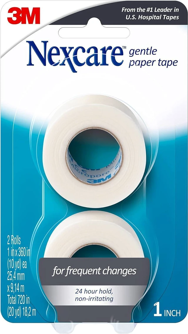 Alt view image 3 of 7 - Nexcare Gentle Paper Tape, Medical Paper Tape, Secures Dressings and Lifts Away Gently - 1 In x 10 Yds, 2 Rolls of Tape