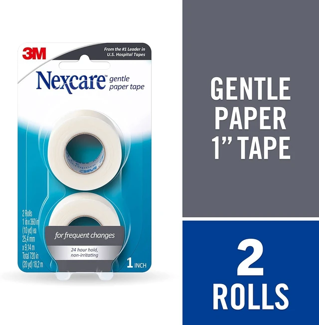 Alt view image 4 of 7 - Nexcare Gentle Paper Tape, Medical Paper Tape, Secures Dressings and Lifts Away Gently - 1 In x 10 Yds, 2 Rolls of Tape