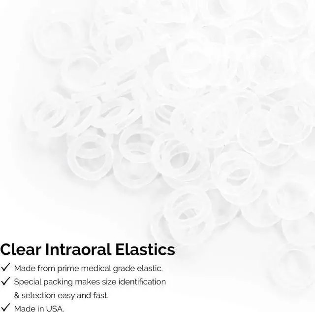 Alt view image 4 of 6 - JMU Clear Non-Latex Orthodontic Elastics 1/8 Medium, 300 Pack Orthodontic Rubber Bands Intraoral Elastic Bands Dental Rubber Bands Made in USA