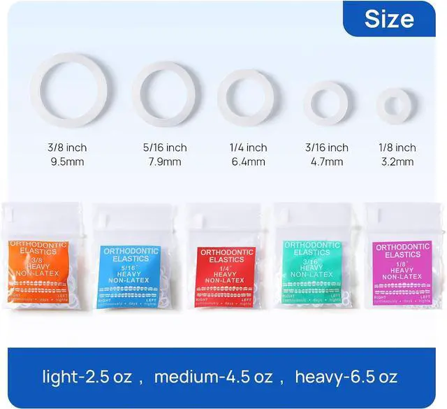 Alt view image 5 of 6 - JMU Clear Non-Latex Orthodontic Elastics 1/8 Medium, 300 Pack Orthodontic Rubber Bands Intraoral Elastic Bands Dental Rubber Bands Made in USA