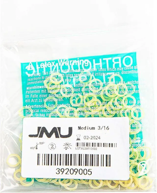 Alt view image 7 of 7 - JMU Orthodontic Elastics 3/16 Medium, 100 Pack Dental Rubber Bands Latex