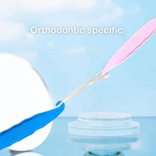 Alt view image 3 of 7 - 20 Pack Dental Elastic Rubber Bands Placers for Braces, Plastic Orthodontic Elastic Placers, Rubber Bands Push and Pull Hook Tool, 20 Pcs (10 Blue & 10 Pink)