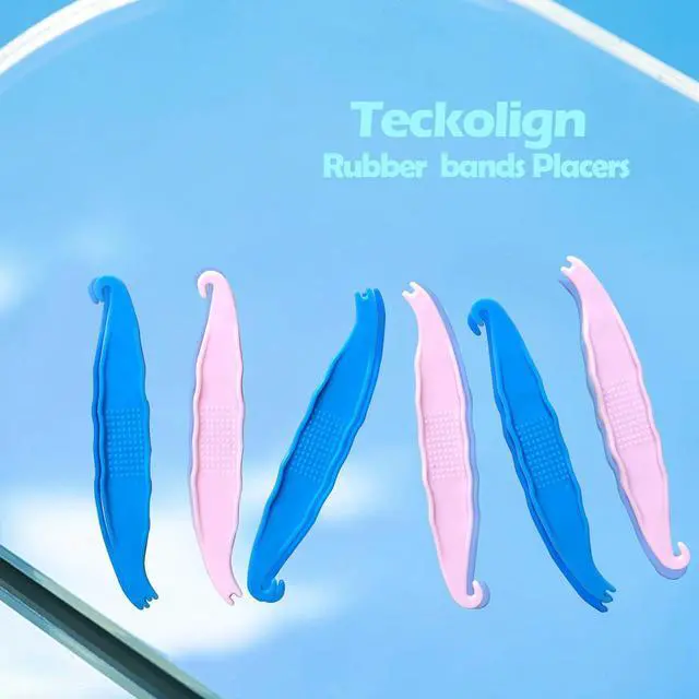Alt view image 5 of 7 - 20 Pack Dental Elastic Rubber Bands Placers for Braces, Plastic Orthodontic Elastic Placers, Rubber Bands Push and Pull Hook Tool, 20 Pcs (10 Blue & 10 Pink)