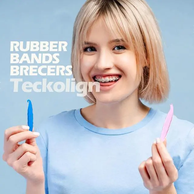 Alt view image 7 of 7 - 20 Pack Dental Elastic Rubber Bands Placers for Braces, Plastic Orthodontic Elastic Placers, Rubber Bands Push and Pull Hook Tool, 20 Pcs (10 Blue & 10 Pink)
