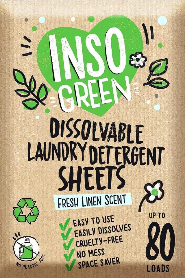 Main image of Eco Laundry Detergent Sheets - 80 Loads Laundry Sheets Detergent - 40 No Plastic Jug Washer Soap Sheet - No Mess & Space-Saving Travel Friendly Laundry Detergent