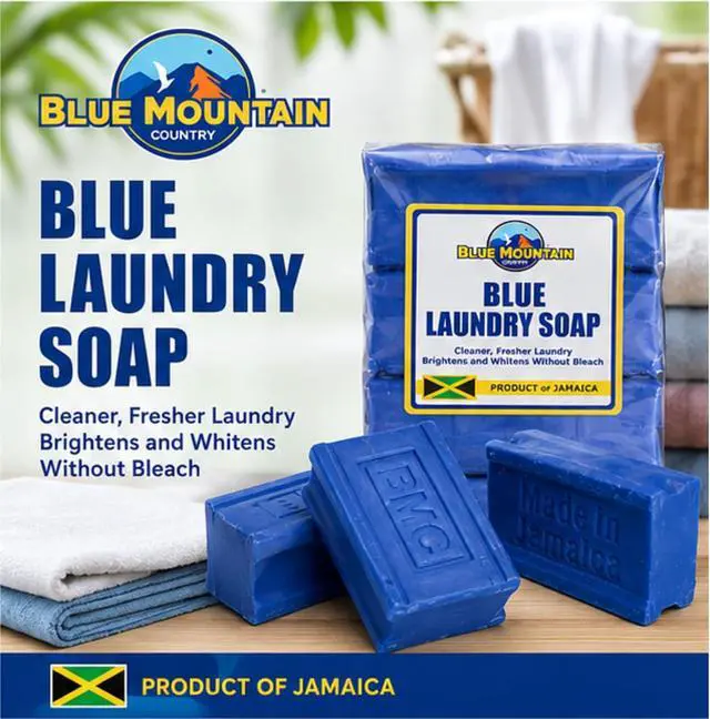 Alt view image 3 of 7 - Blue Mountain Country Blue Laundry Soap, Product of Jamaica 3 Pack (4.23 oz Each), Concentrated Formula, Brightens & Whitens Without Bleach, Cleaner & Fresher Laundry