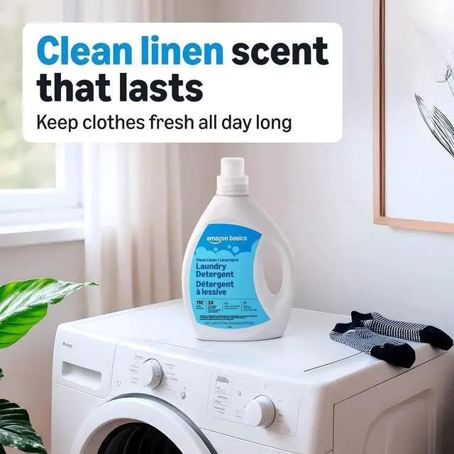 Alt view image 4 of 6 - Amazon Basics Concentrated Liquid Laundry Detergent, Clean Linen, 110 loads, 82.5 Fl Oz, Packaging May Vary
