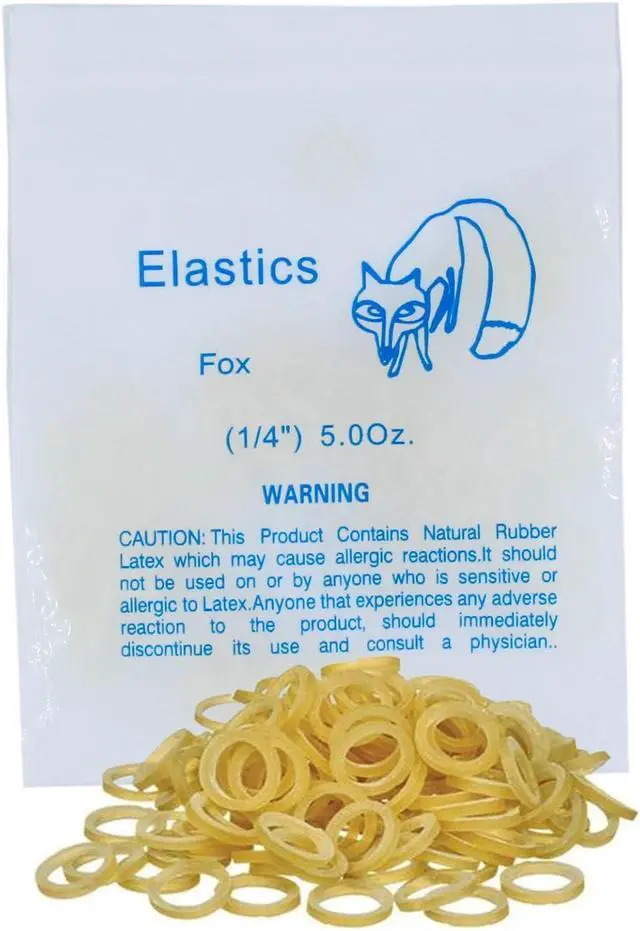 Main image of 100 Pack Orthodontic Elastics Dental Rubber Bands Intraoral Elastic Bands Blue Fox(Medium, 5 Oz, 1/4'')