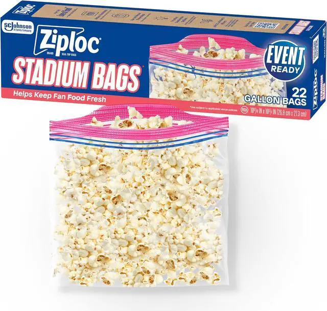 Main image of Ziploc Stadium Bags, Gallon, Easy Open Tabs, 22 Count