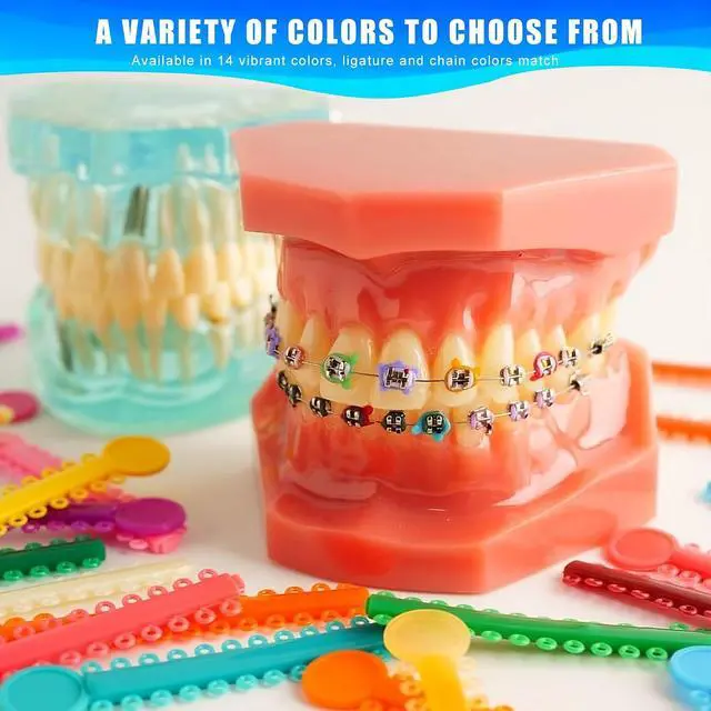 Alt view image 2 of 7 - TTKBHHQ-1040pcs Orthodontic Ligature Ties Multi-Color Orthodontic Elastomeric O-Rings Braces Rubber Bands,26 O-ring ligatures per unit (Mixed Colors)