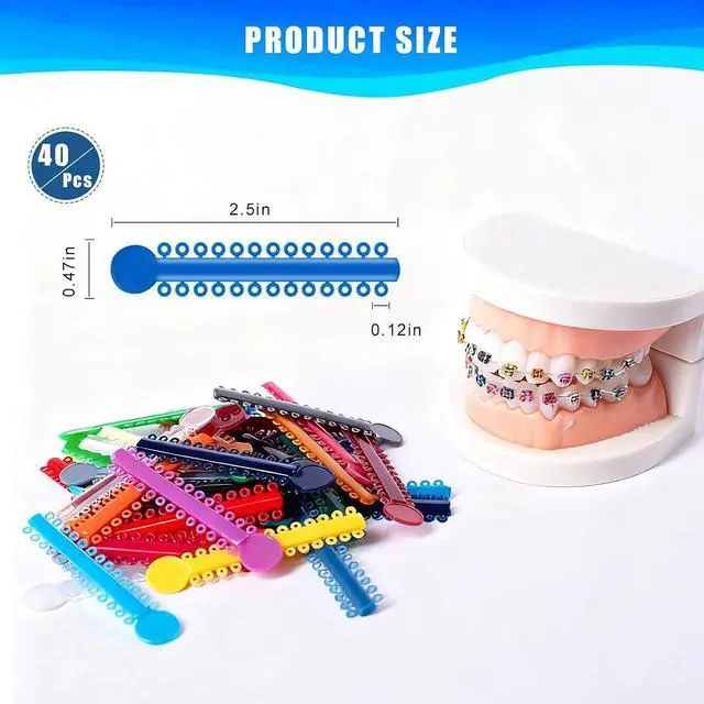 Alt view image 4 of 7 - TTKBHHQ-1040pcs Orthodontic Ligature Ties Multi-Color Orthodontic Elastomeric O-Rings Braces Rubber Bands,26 O-ring ligatures per unit (Mixed Colors)
