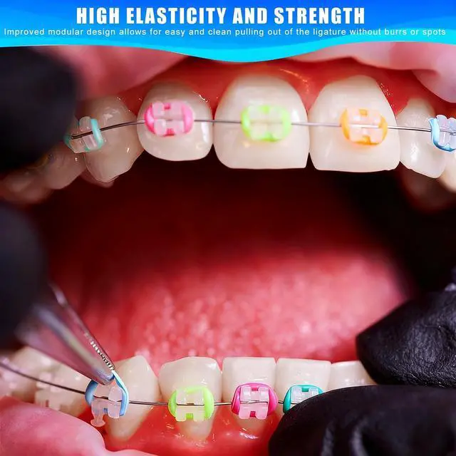 Alt view image 3 of 7 - TTKBHHQ-1040pcs Orthodontic Ligature Ties Multi-Color Orthodontic Elastomeric O-Rings Braces Rubber Bands,26 O-ring ligatures per unit (Mixed Colors)