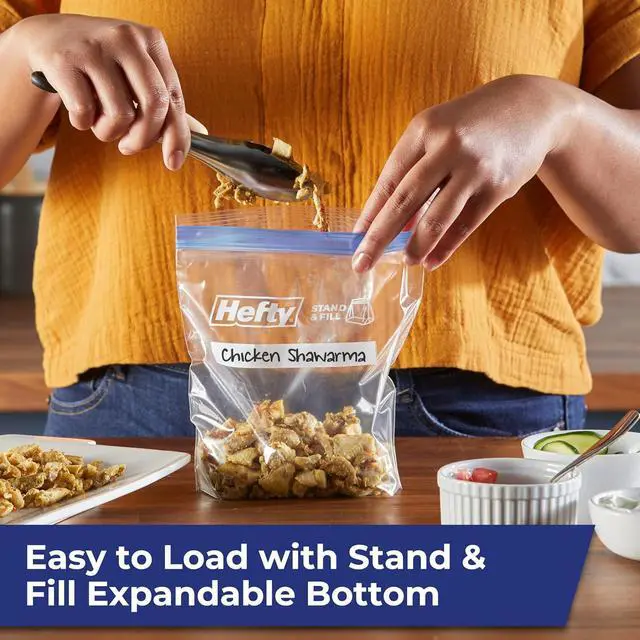 Alt view image 6 of 7 - Hefty Press to Close Freezer Bags, Quart Size, 25ct