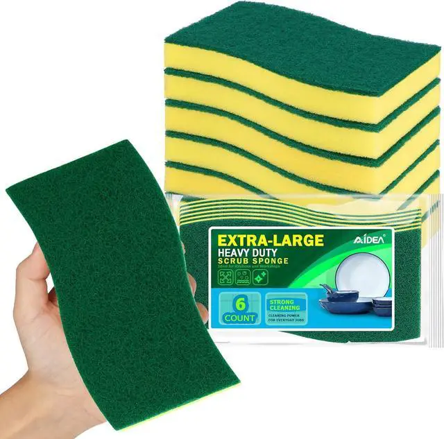 Main image of AIDEA Sponges Kitchen, 6-Pack XL Heavy Duty Dish Sponges, Cleaning Sponges