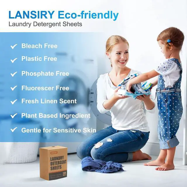 Alt view image 2 of 7 - Laundry Detergent Sheets - 200 Loads Fresh Linen Scent Washing Strips, Compact Lightweight Liquidless Eco-Friendly Hypoallergenic Portable Soap for Save Space and Travel