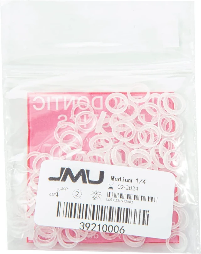Alt view image 2 of 7 - JMU Orthodontic Elastics 1/4 Medium, 100 Pack Dental Rubber Bands