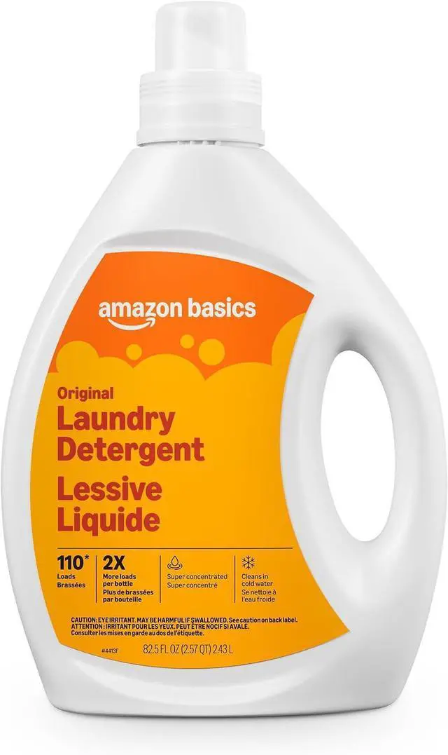 Main image of Amazon Basics Laundry Detergent Liquid, Concentrated, Original Fresh Scent, 110 Loads, 82.5 Fl Oz, Packaging May Vary