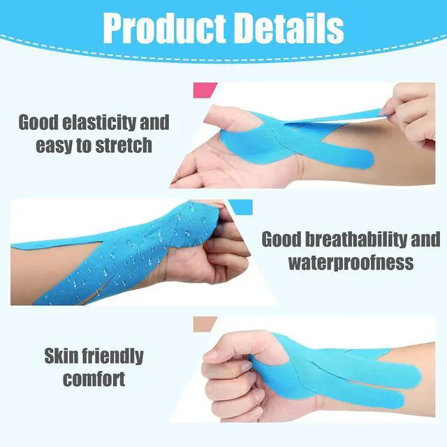 Alt view image 3 of 6 - 12 Pcs Precut Kinesiology Tape for Wrist, Athletic Support