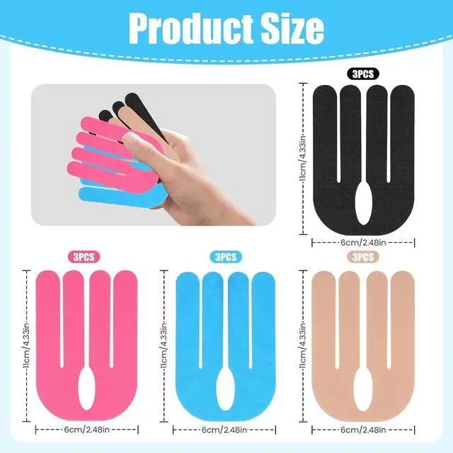 Alt view image 2 of 6 - 12 Pcs Precut Kinesiology Tape for Wrist, Athletic Support