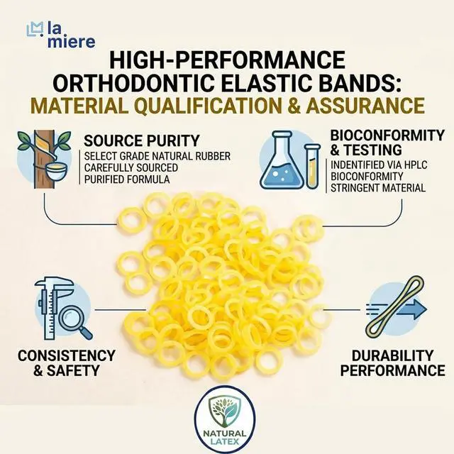 Alt view image 4 of 7 - Amber Latex 100 counts, Intraoral Elastic Bands Orthodontic Elastics Dental Rubber Bands Made in US Heavy 3/16'', Amber Latex