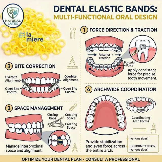 Alt view image 7 of 7 - Amber Latex 100 counts, Intraoral Elastic Bands Orthodontic Elastics Dental Rubber Bands Made in US Heavy 3/16'', Amber Latex