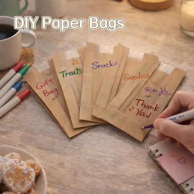 Alt view image 4 of 7 - WIKDAY Cookie Bags with Window 50PCS Small Paper Treat Bread Bakery Bags