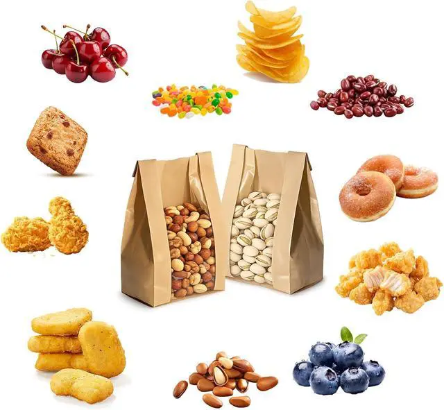 Alt view image 7 of 7 - WIKDAY Cookie Bags with Window 50PCS Small Paper Treat Bread Bakery Bags