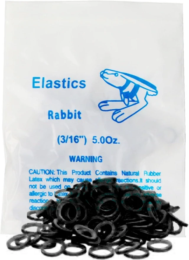 Main image of LA MIERE Non latex 100P Black Orthodontic Elastics Dental Rubber Bands Intraoral Black Elastic Bands (Medium, 5 Oz, 3/16" (4.8mm))