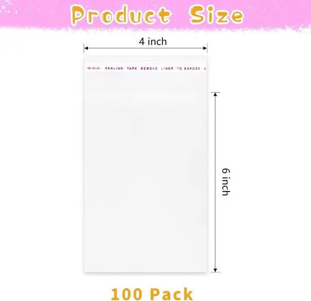 Alt view image 2 of 6 - Lhocm Clear Self Sealing Cookie Bags, 4x6 Inch 100 Pack Resealable Cellophane Bags for Treats and Gifts