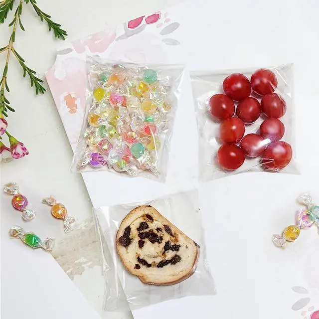 Alt view image 6 of 6 - Lhocm Clear Self Sealing Cookie Bags, 4x6 Inch 100 Pack Resealable Cellophane Bags for Treats and Gifts