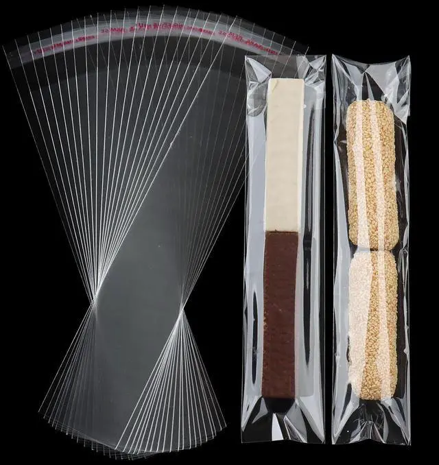 Main image of Horbin 120 Pcs Pretzel Rod Bags, Self Sealing Cellophane Bag 2x10 Inches, Clear Cookie Bags with Seal for Cookies, Pretzels, Candy, Party Favors, Bakery Packaging