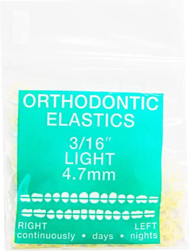 Main image of JMU Orthodontic Elastics 3/16 Light, 100 Pack Intraoral Dental Rubber Bands