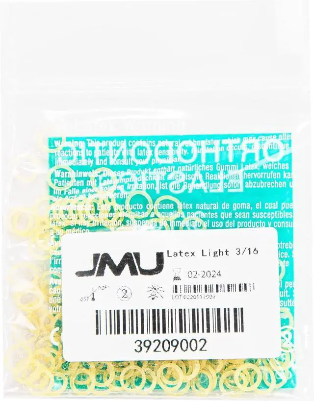 Alt view image 7 of 7 - JMU Orthodontic Elastics 3/16 Light, 100 Pack Intraoral Dental Rubber Bands
