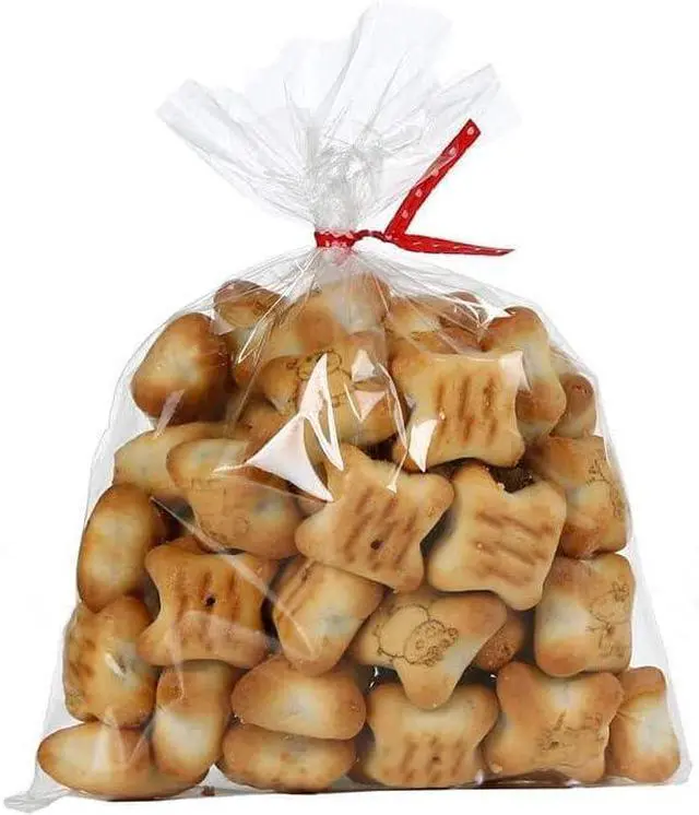 Alt view image 4 of 6 - Brandon Super Clear Flat Cello Cellophane Treat Bags 5 Inch X 7 Inch Dessert 4Mil Give Metallic Twist Ties