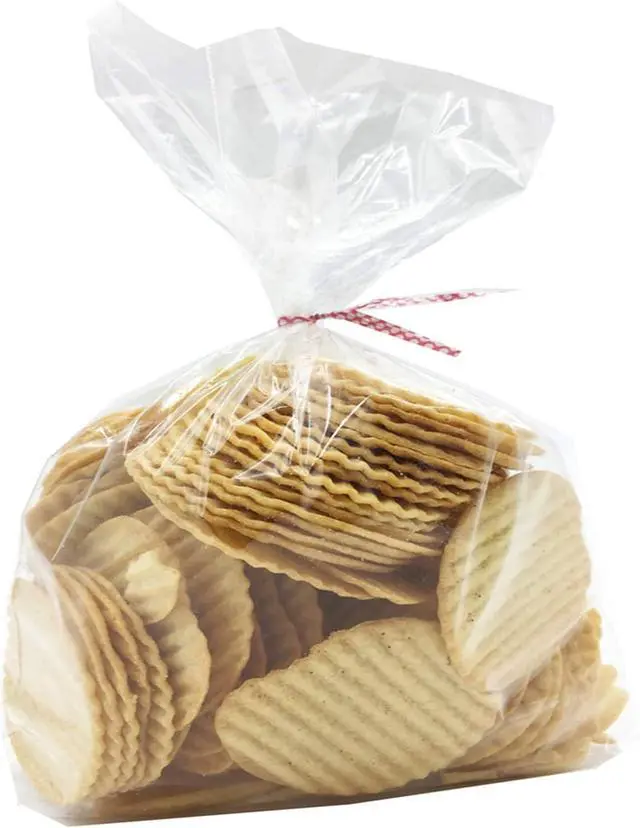 Alt view image 5 of 6 - Brandon Super Clear Flat Cello Cellophane Treat Bags 5 Inch X 7 Inch Dessert 4Mil Give Metallic Twist Ties
