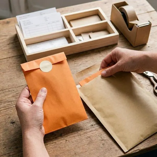 Alt view image 3 of 7 - Quotidian Orange Flat Small Greaseproof Paper Bags 3x5 in, 100 Count