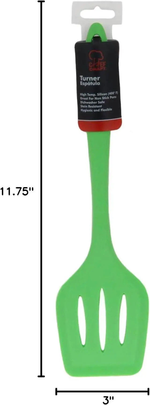 Alt view image 7 of 7 - Chef Craft Premium Silicone Spatula/Turner, 11.75 inch, Green